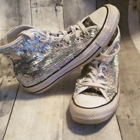 Sequins high top Chuck Taylor Converse sneakers - Picture 2 of 6